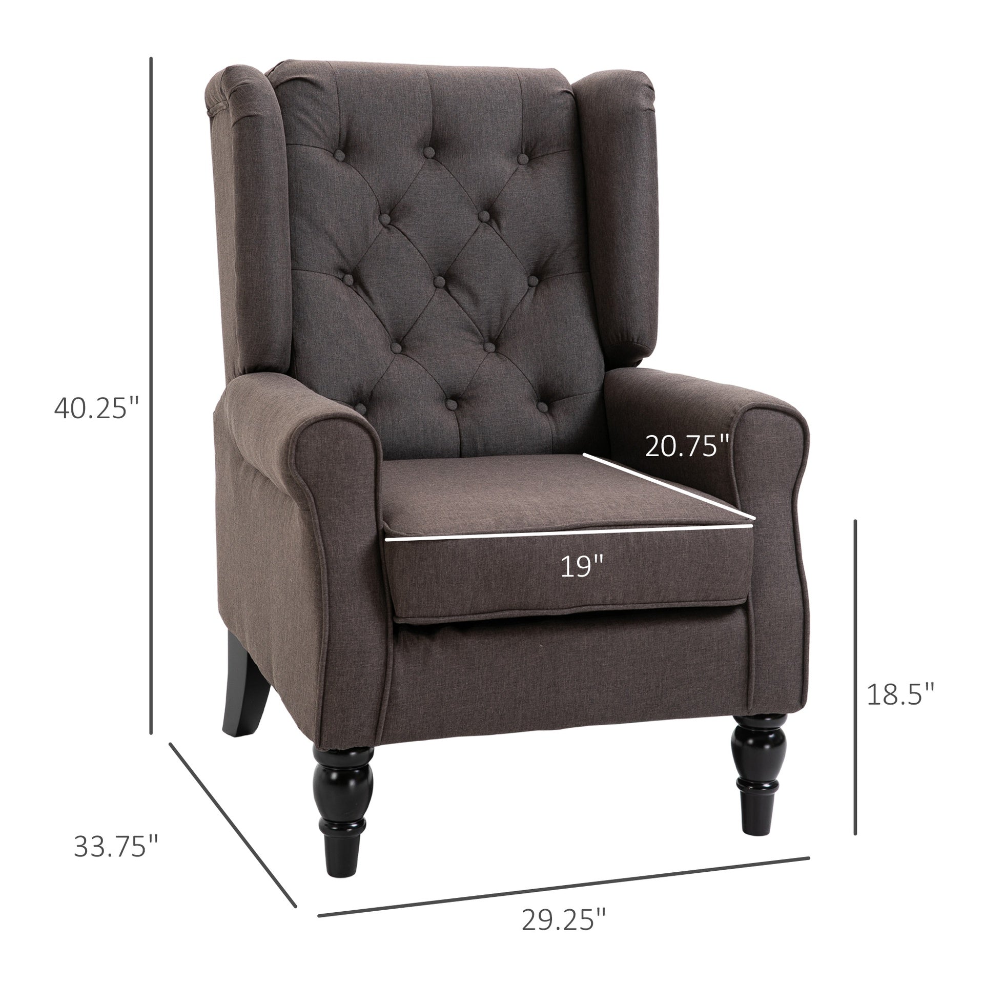 Button-Tufted Lounge Chair,Wingback Accent Chair