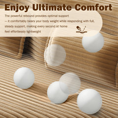Modern Floor Sofa with 2 Pillows,Convertible Corduroy Fabric Foam-Filled Sleeper Sofa Bed,15" Twin Size Folding Mattress for Living Room,Guest Bed,Playroom,no assembly required, Coffee