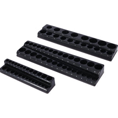 3 Piece metric Magnetic Socket Organizers, Socket Organizers for Toolboxes, Socket Organizer, Magnetic Socket Holder, Black Tool Box Organizer.3set,black,Metric