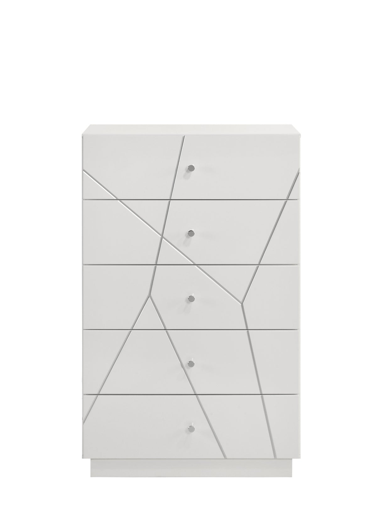 Manhattan Chest – Lacquer Finish with Geometric Design and Spacious Drawers for Modern Storage White same as B009P309296 (CA inventory)