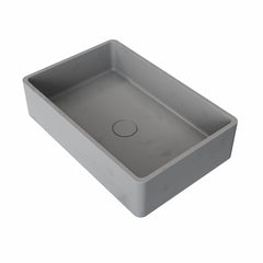 19.68'' Concrete Vessel Rectangular Modern Gray Bathroom Sink