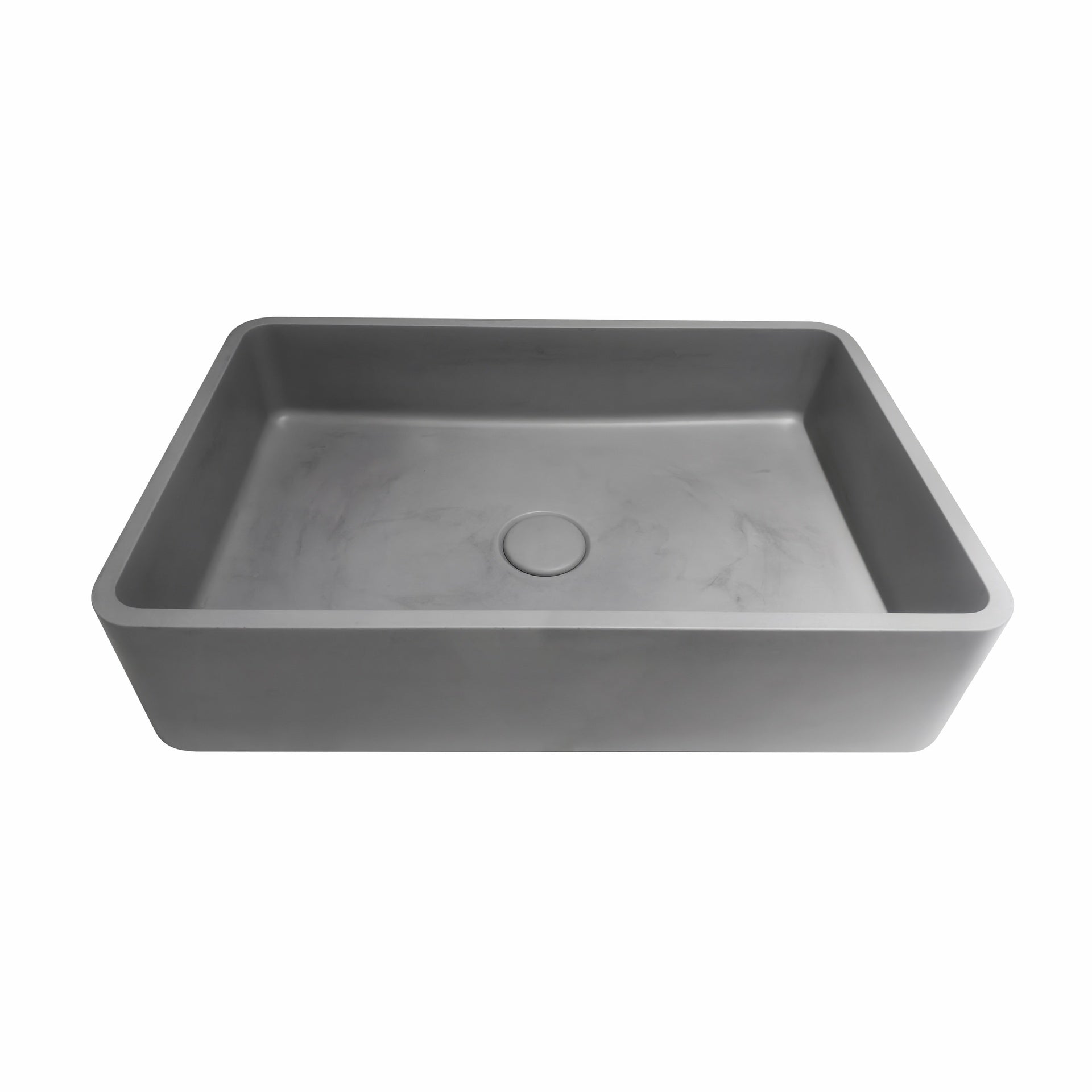 19.68'' Concrete Vessel Rectangular Modern Gray Bathroom Sink