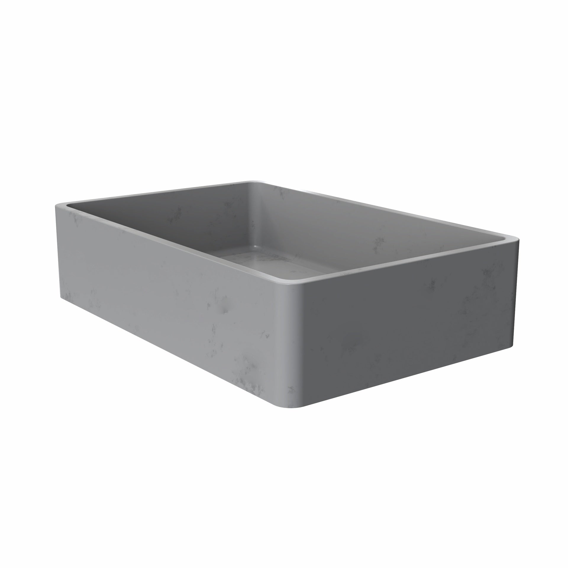 19.68'' Concrete Vessel Rectangular Modern Gray Bathroom Sink