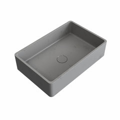 19.68'' Concrete Vessel Rectangular Modern Gray Bathroom Sink