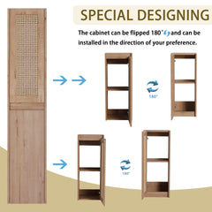36" Bathroom Side Cabinet,6-Soft Close Doors,Float Mounting Design, 00512IMO*3-00112IMO*3 (KD-Packing)