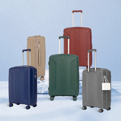20"/24"/28" 3 pcs/set in PP Spinner Wheel Luggage, Carry on Suitcase, Matching Color, Combination Lock (Silver grey)