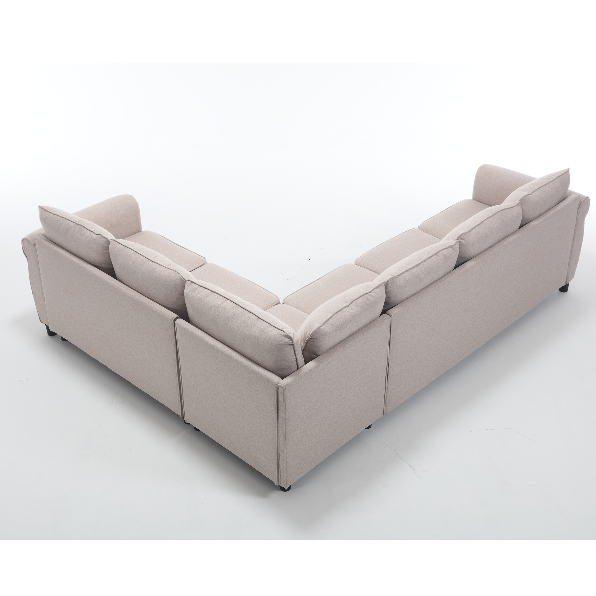 [NEW ARRIVED] [VIDEO PROVIDED] Sleeper Sofa, 2 in 1 Pull Out Couch Bed,6 seater sofa bed, L Shaped Sleeper Sectional Sofa Couch,Riveted sofa,104'' Large combined sofa Bed in living room,  BEIGE