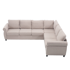 [NEW ARRIVED] [VIDEO PROVIDED] Sleeper Sofa, 2 in 1 Pull Out Couch Bed,6 seater sofa bed, L Shaped Sleeper Sectional Sofa Couch,Riveted sofa,104'' Large combined sofa Bed in living room,  BEIGE