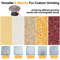 50L Grain Mill Grinder Electric Corn Grinder, Grain mills Mill Flour Mills Molino de Maiz, Farm Home Electric Grinder for Corn Grain Feed, Wheat Grinder with 5 Grinder Sieves+1Wrench