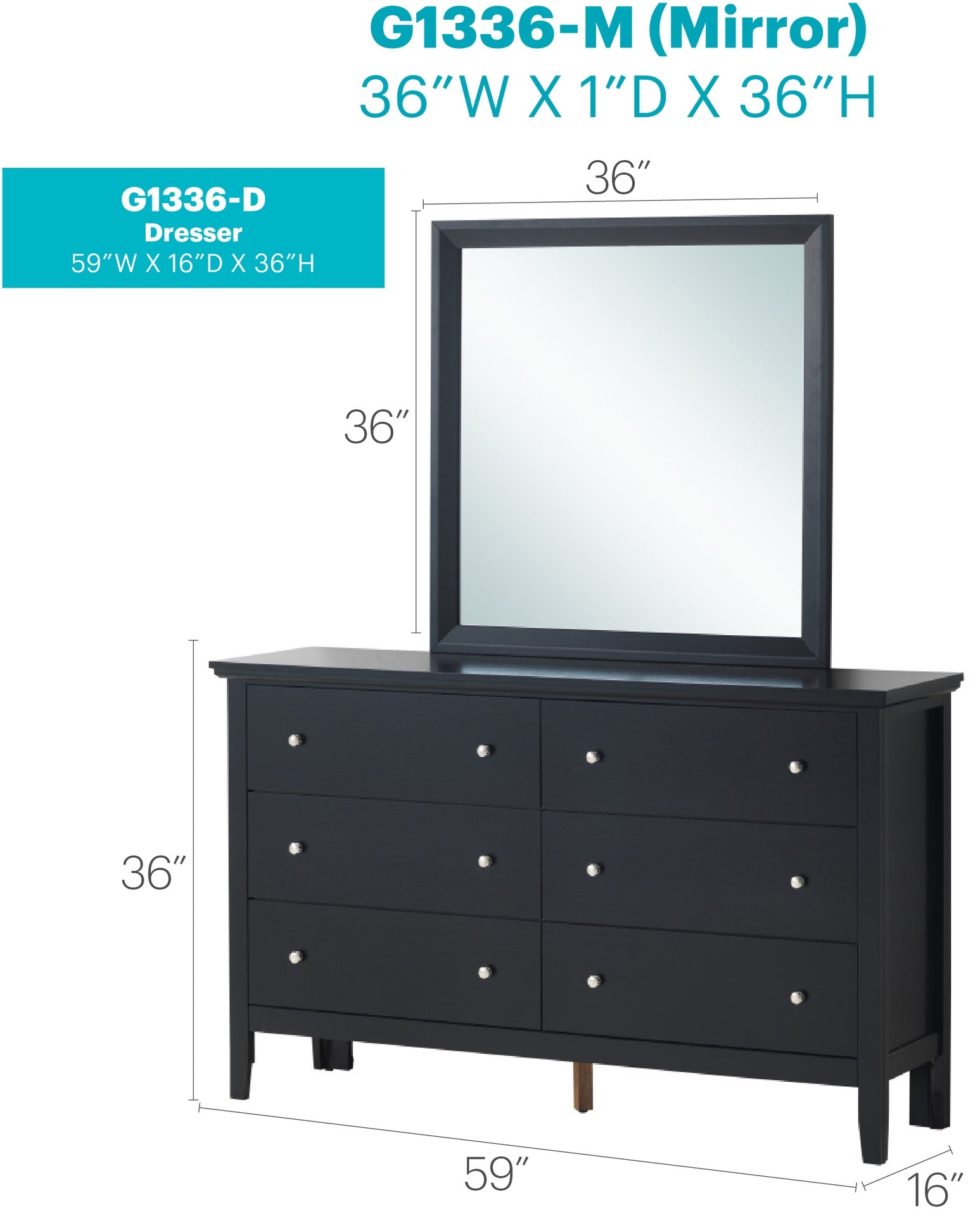 Primo G1336-D Dresser , Black