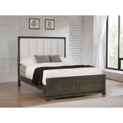 Harbington Dark Cocoa Upholstered Eastern King Panel Bed