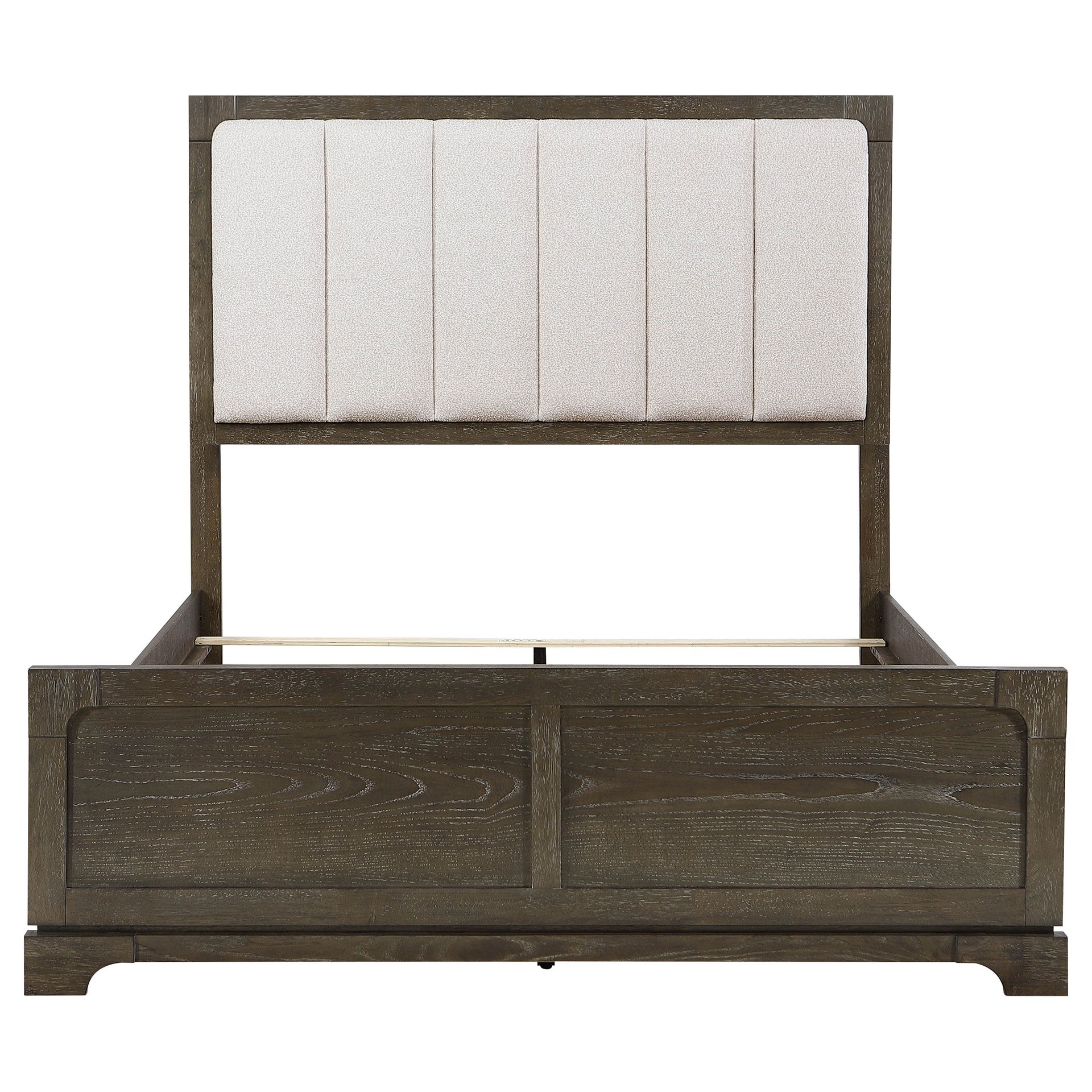 Harbington Dark Cocoa Upholstered Eastern King Panel Bed