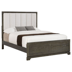 Harbington Dark Cocoa Upholstered Eastern King Panel Bed