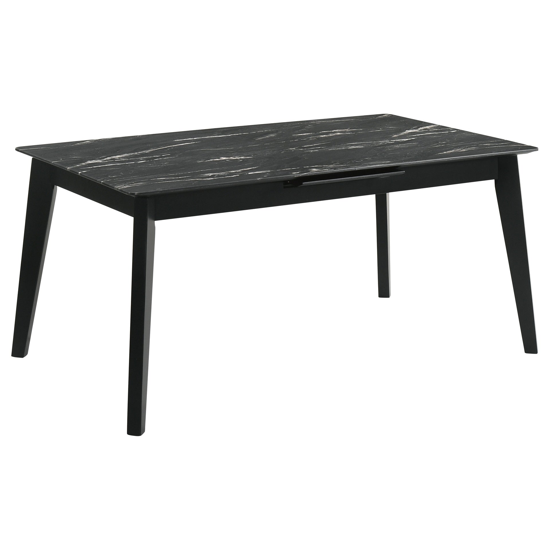 Spivey Black 7-piece Extension Leaf Dining Table Set