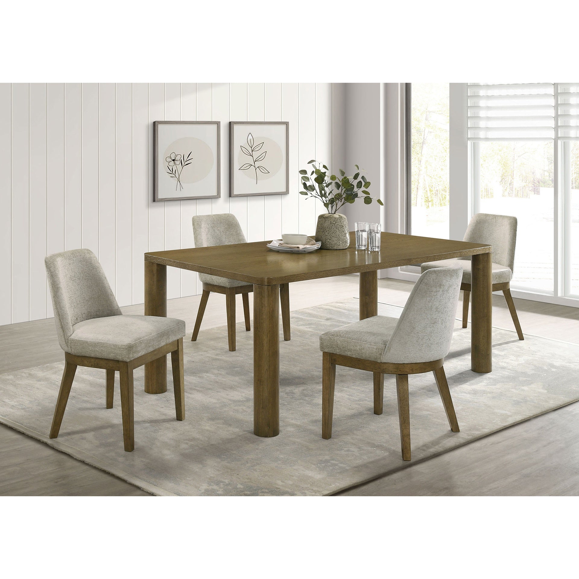 Bryant Brown Oak 5-piece Rectangular Dining Set