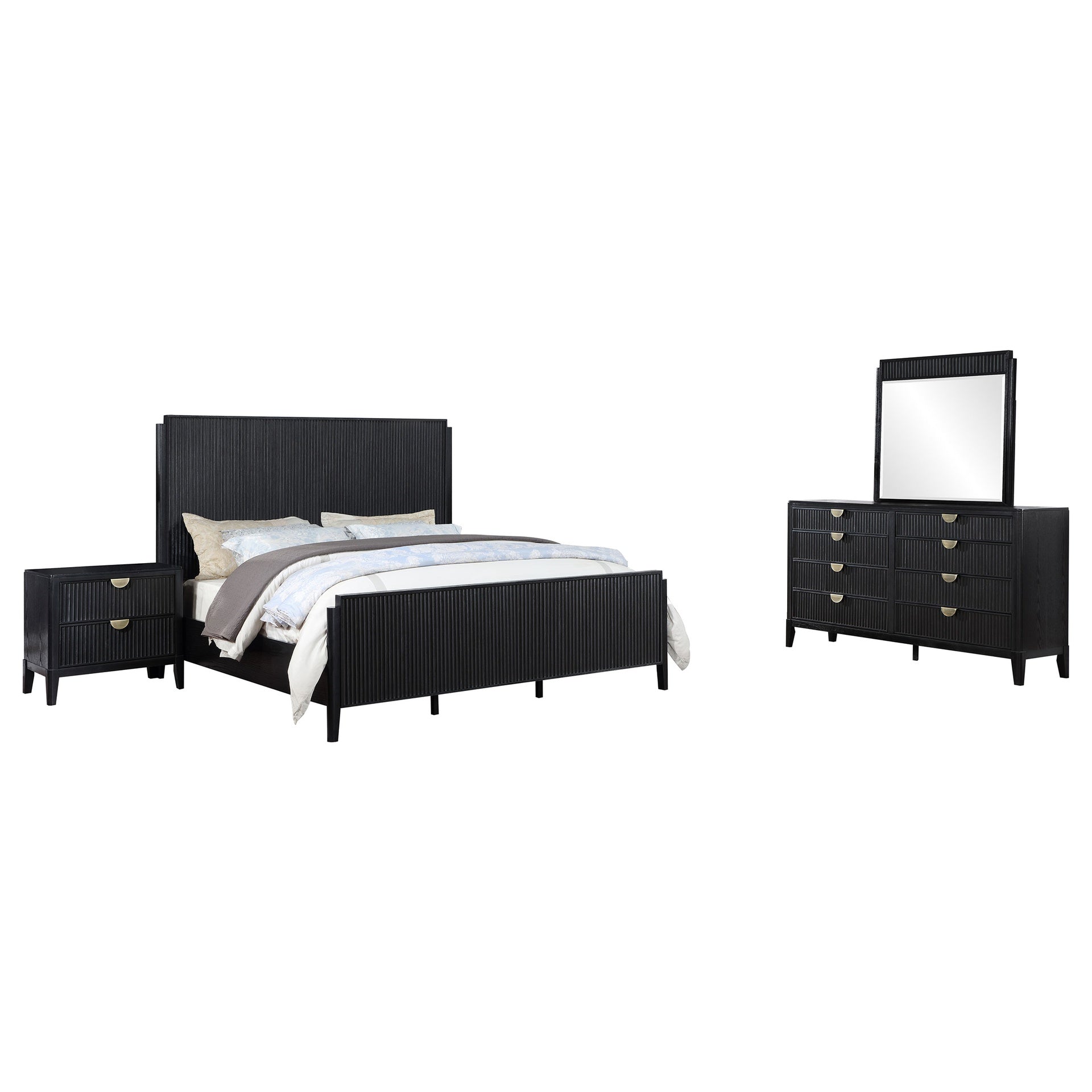 Ennis Black 4-piece Eastern King Bedroom Set