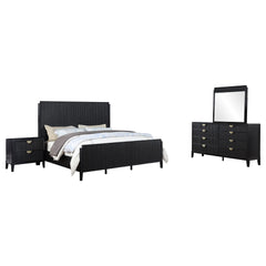 Ennis Black 4-piece Eastern King Bedroom Set