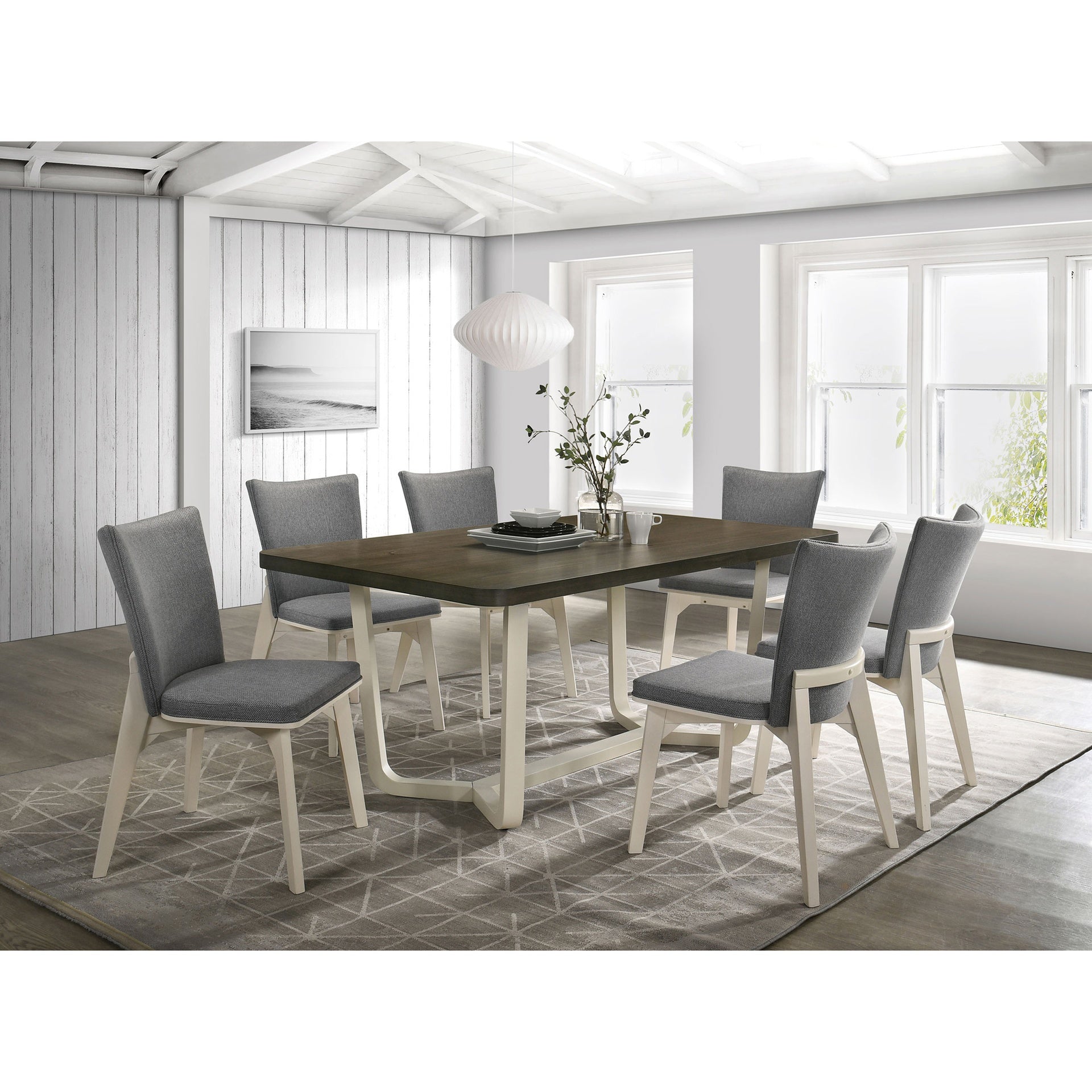 Sexton Greyish Brown 7-piece Rectangular Dining Set