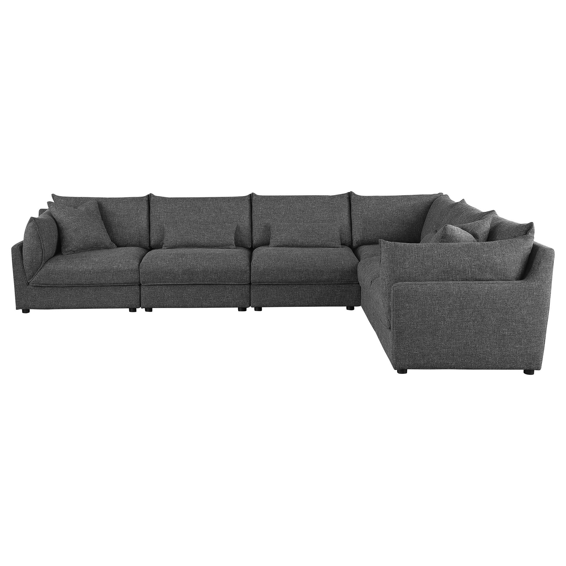 Tomasina Black 6-Piece Upholstered Modular Sectional