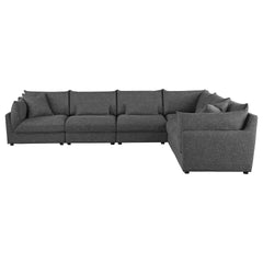 Tomasina Black 6-Piece Upholstered Modular Sectional