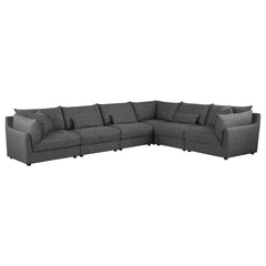 Tomasina Black 6-Piece Upholstered Modular Sectional