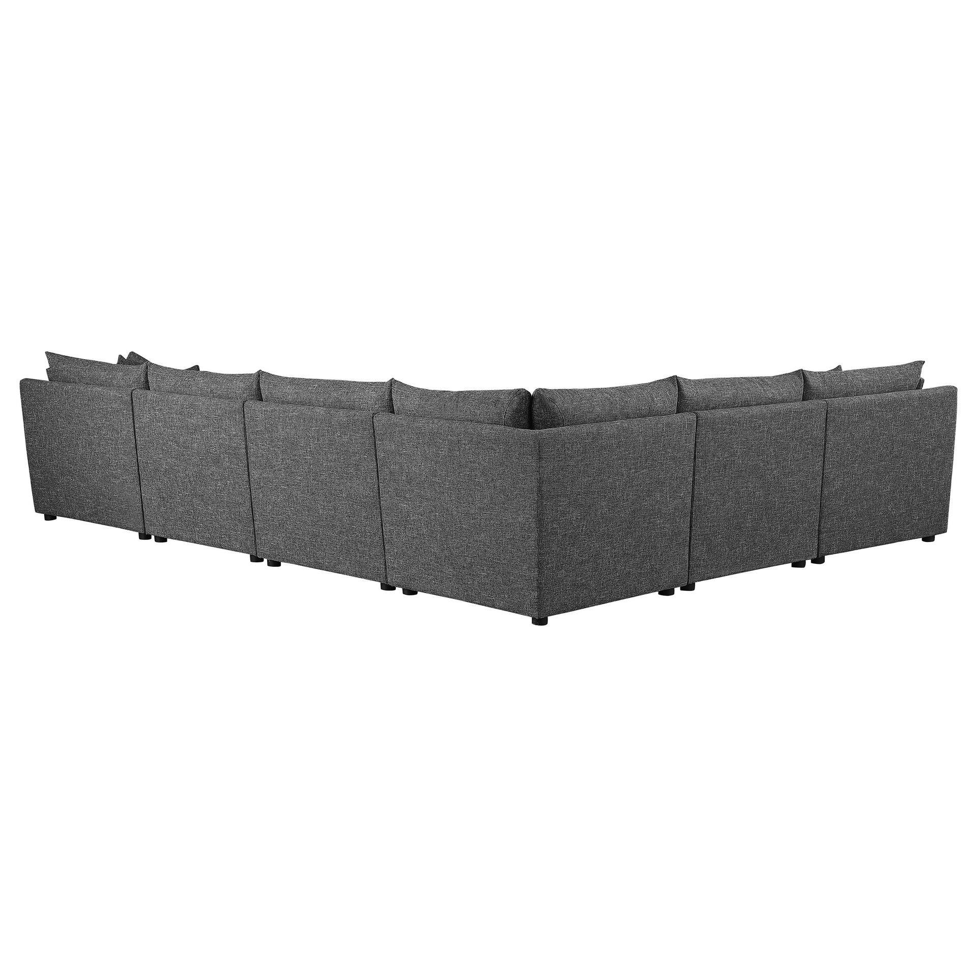 Tomasina Black 6-Piece Upholstered Modular Sectional