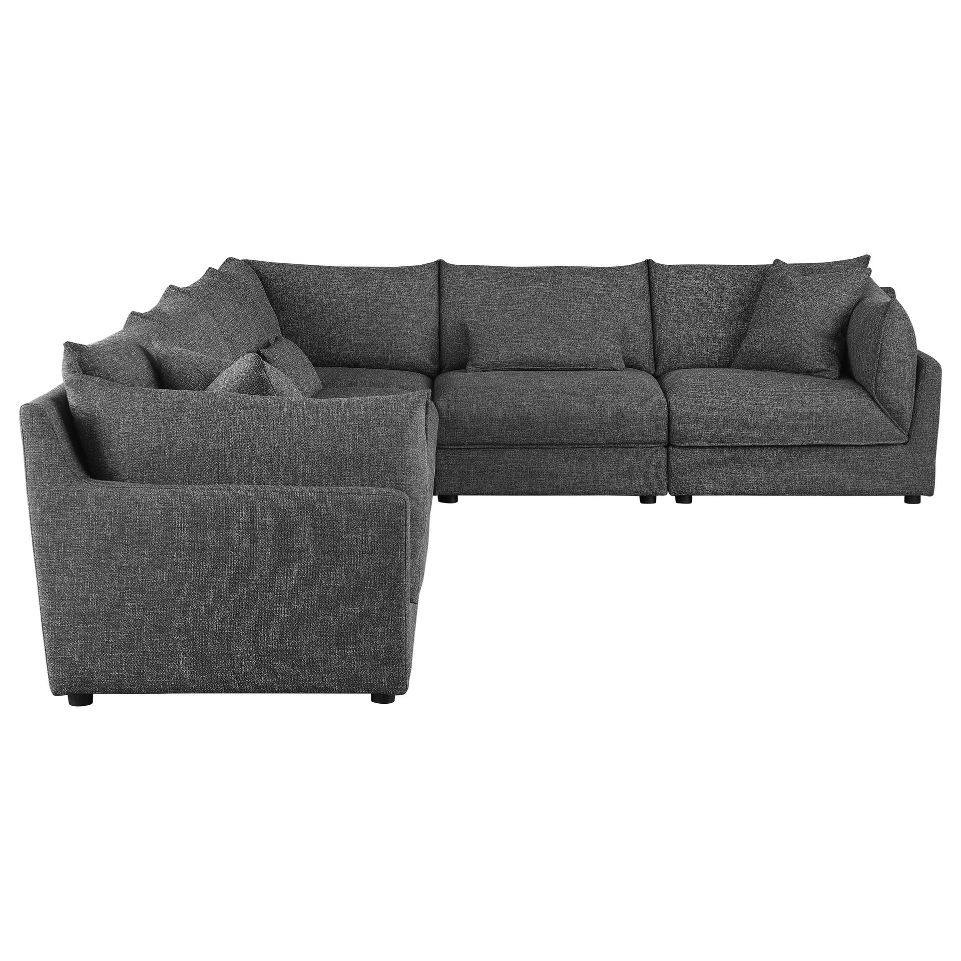 Tomasina Black 6-Piece Upholstered Modular Sectional