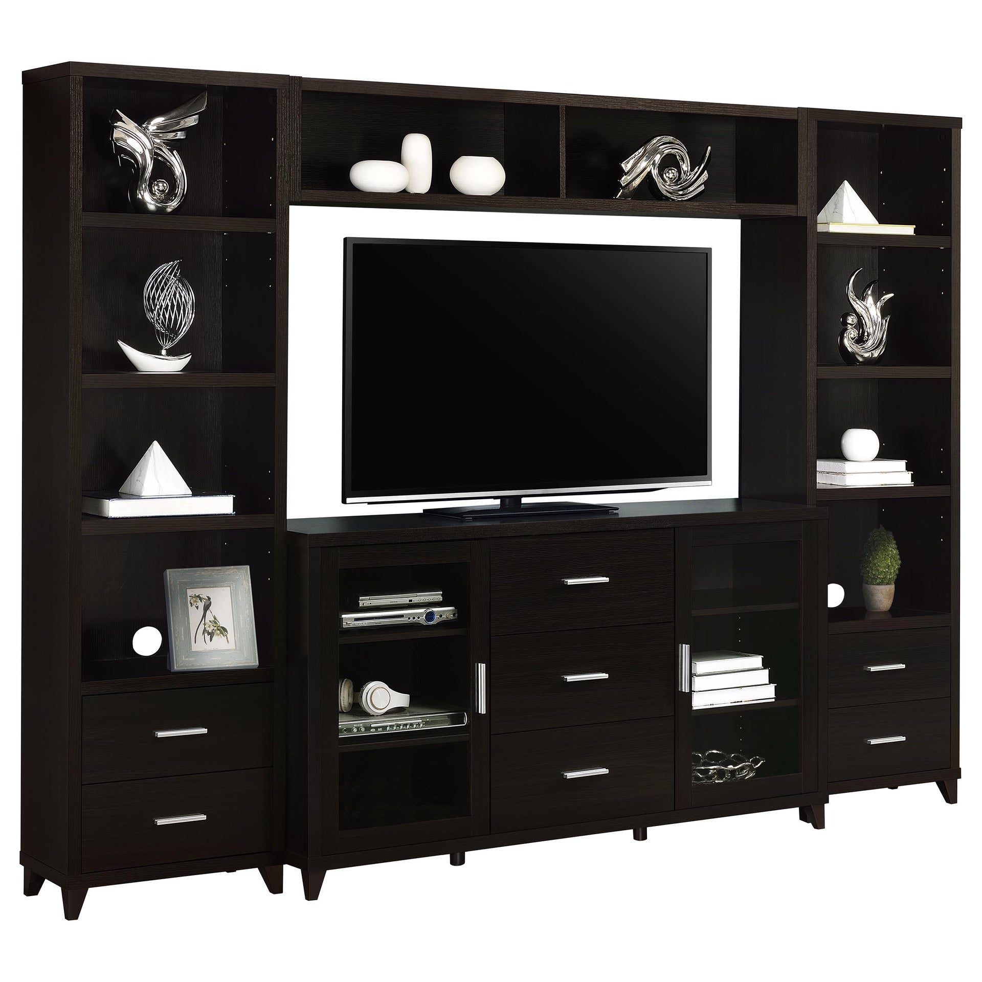 Barnaby Cappuccino 4-piece Rectangular Entertainment Center