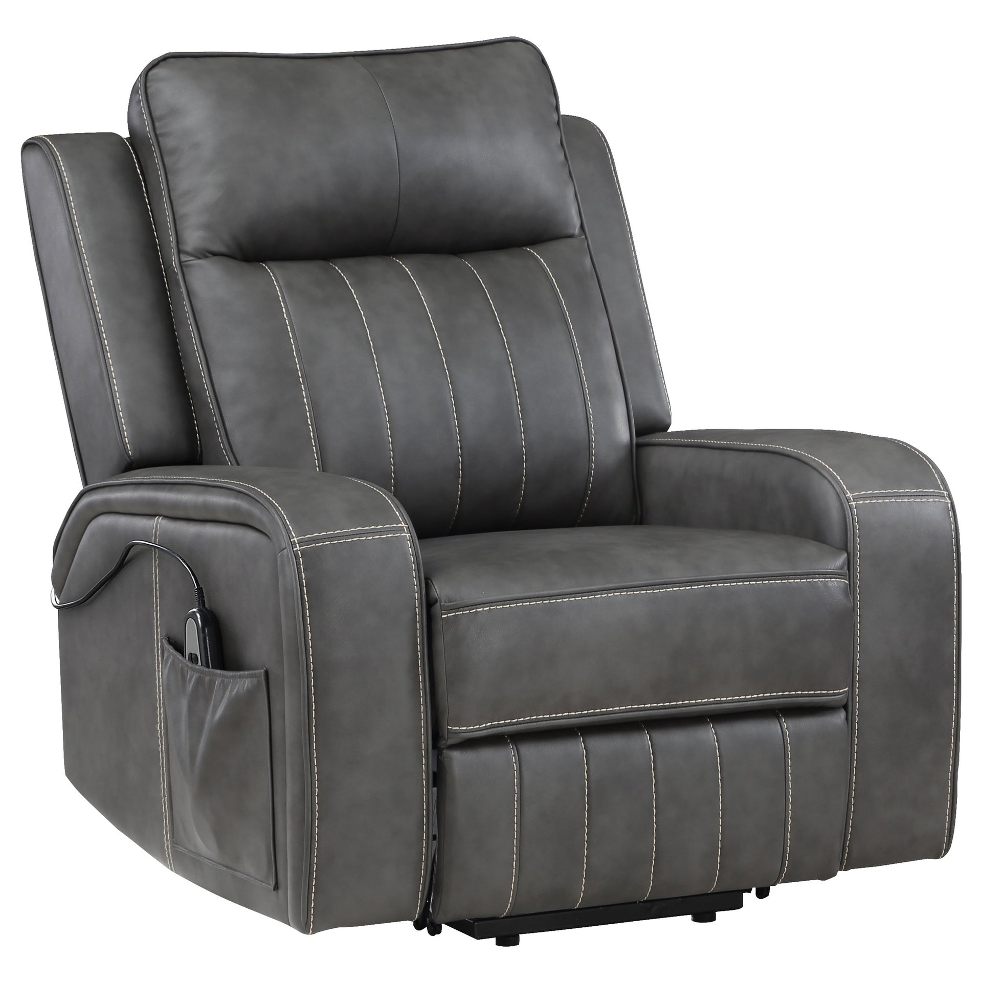 McKinley Grey Upholstered Power Lift Recliner Chair