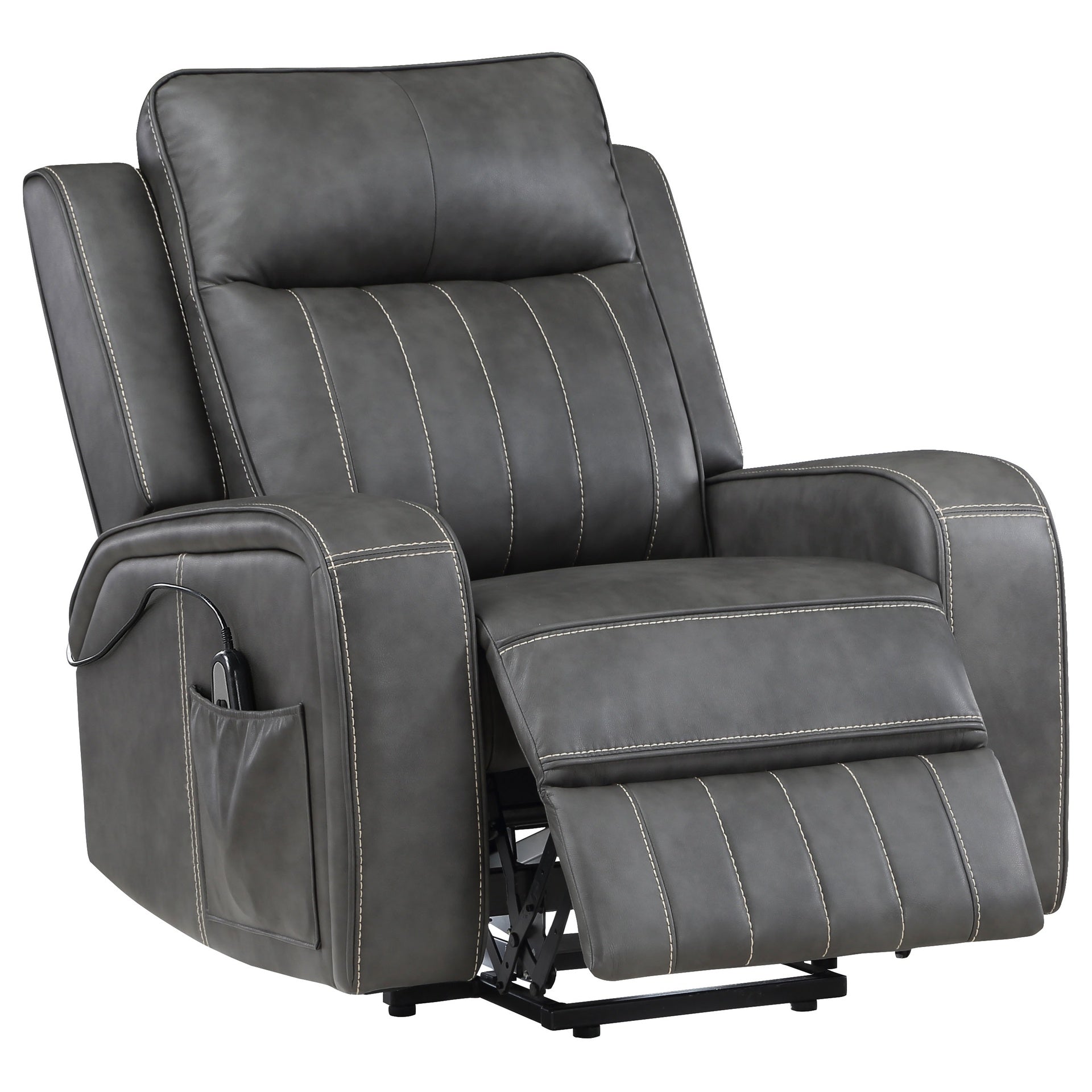McKinley Grey Upholstered Power Lift Recliner Chair