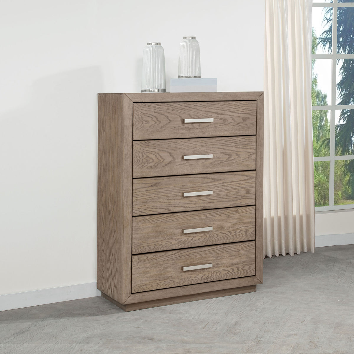 Gibbons Barley Brown 5-drawer Bedroom Chest