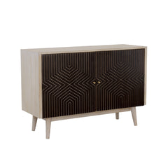 Ixora White Washed and Black 2-Door Wood Accent Cabinet