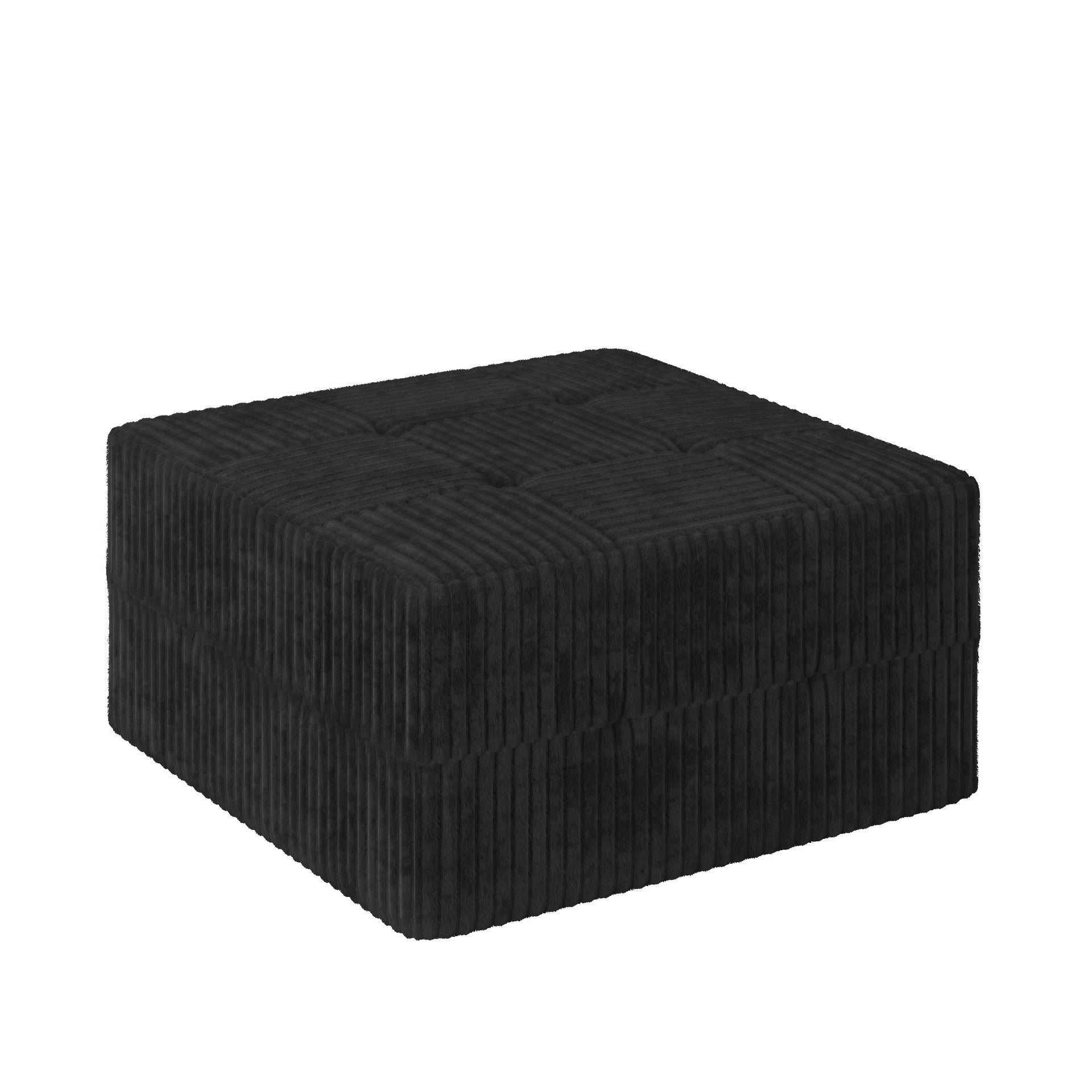 Ottoman sofa Compressed Sectional Sofa Modern Minimalist Style Corduroy Couch, Sleeper Sofa for Living Room, Bedroom, Comfy Compressed Sofa Couch Space-Efficient Design-black