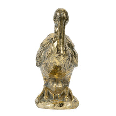 7.1x10.4x3" Kneeling Crane Figurine, Gold Finish