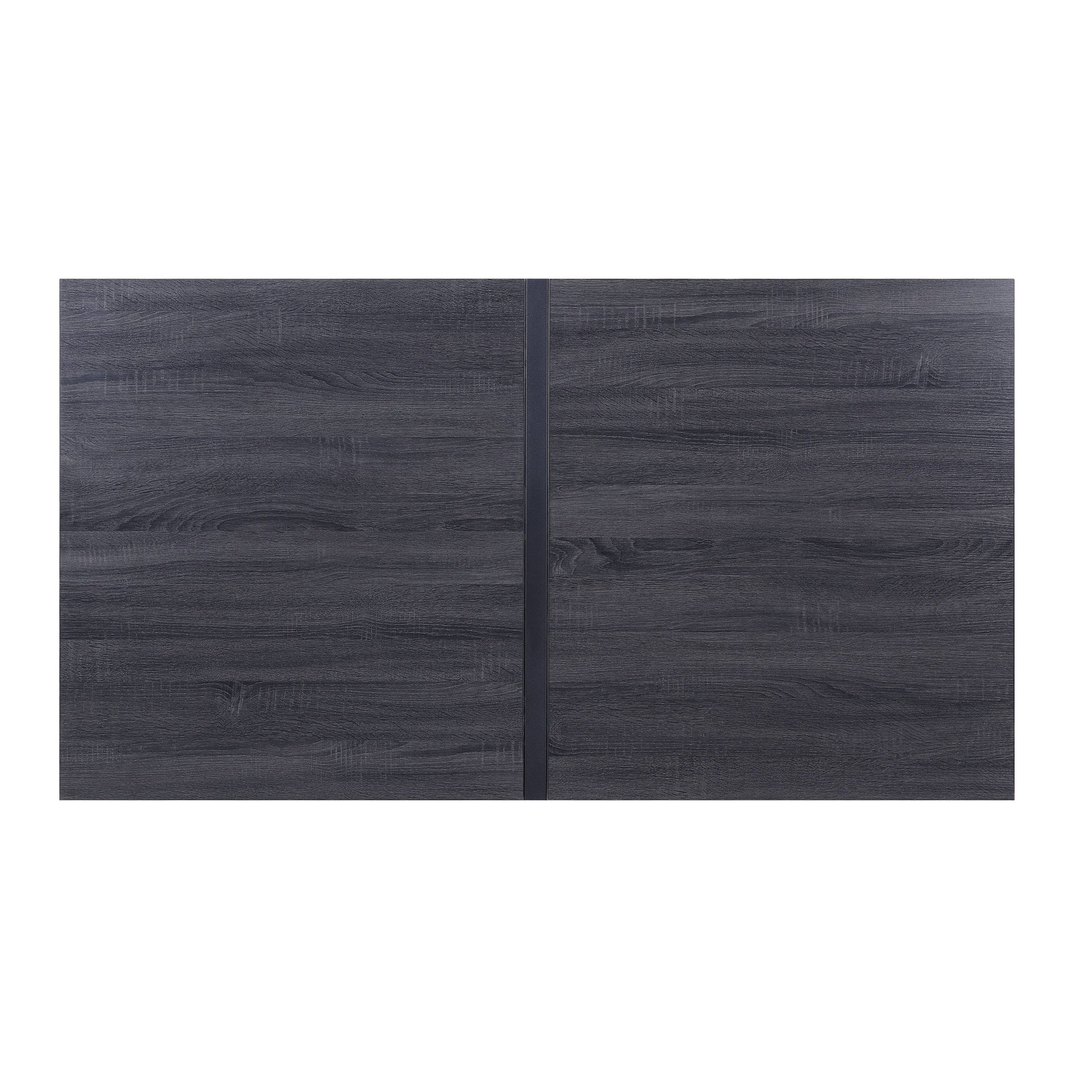 Grey Oak and Black Dining Table with Sled Base