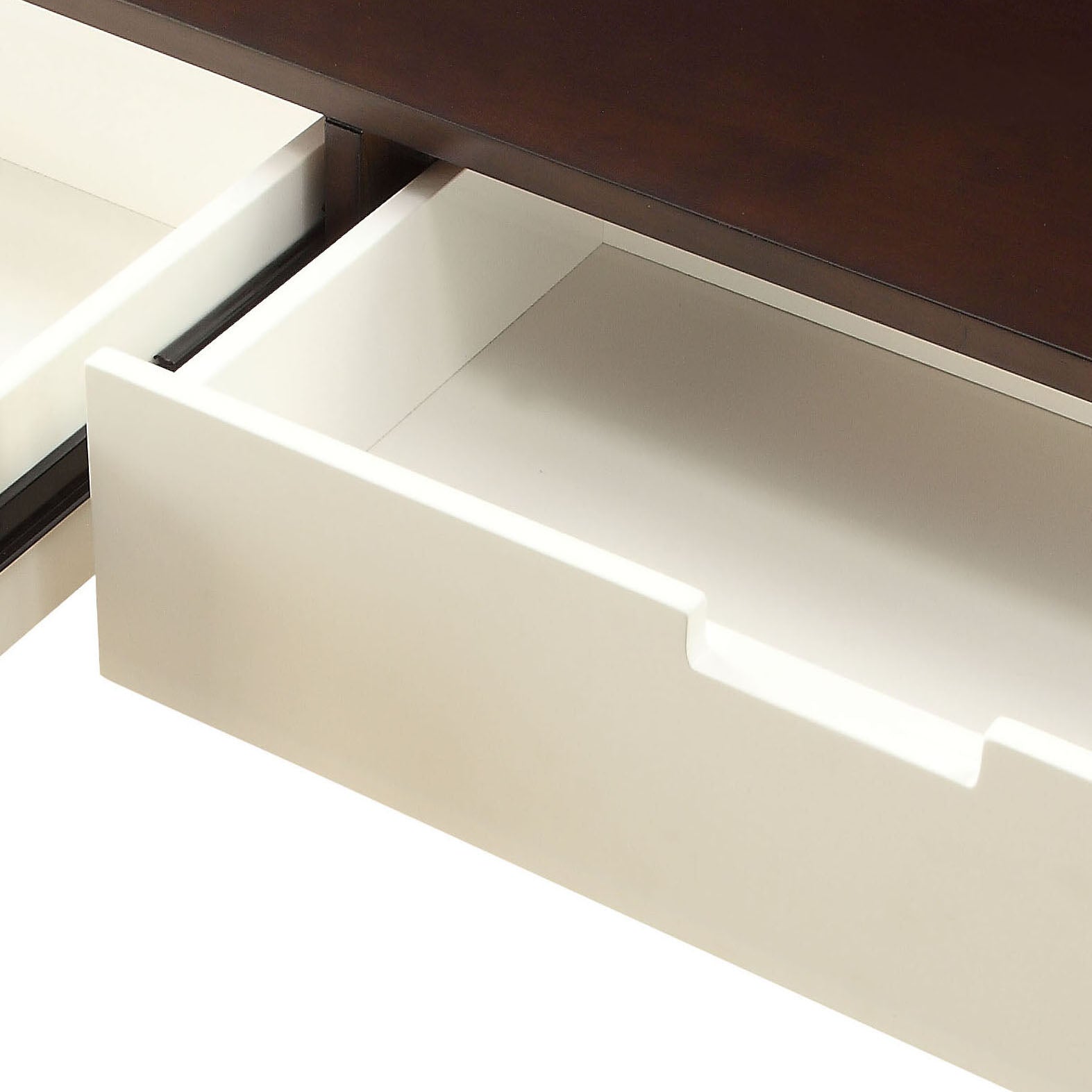 Espresso and White 2-drawer Sofa Table