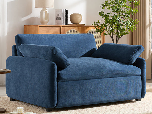 50*43" Oversized Chenille Single Sofa Chair, Wide and Deep Seat Accent Chair, Modern Upholstered Comfy Armchair, Couch Lounge with Pillows for Living Room&Apartment