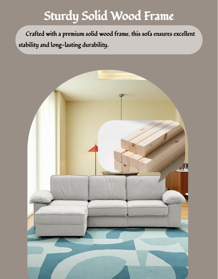 FX-P20M-3S0-CW (3S&Ottoman SOFA)105.5INCH Modern L-Shaped Sectional Sofa Couch , Upholstered Fabric Sofa for Living Room, Comfy Deep Seat Modular Couch with Ottoman, Apartment & Home Furniture
