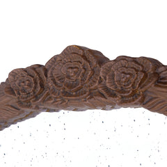 30" x 65"  Hand Carved Rose Antique Mirror Frame, Large Arch Mirror Wall Decor for Living Room, Bathroom, Entryway(Brown)