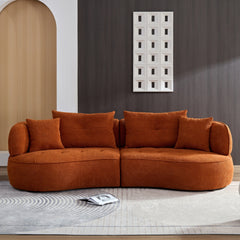 WKS7O Orange modular sofa, durable fabric, solid wood frame, high density sponge, seating for 4 people
