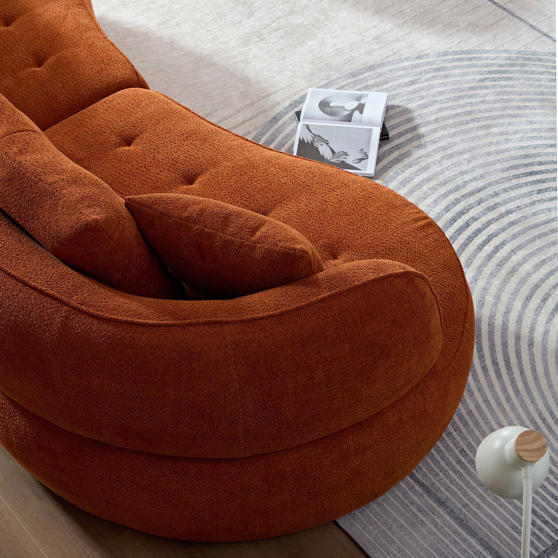 WKS7O Orange modular sofa, durable fabric, solid wood frame, high density sponge, seating for 4 people