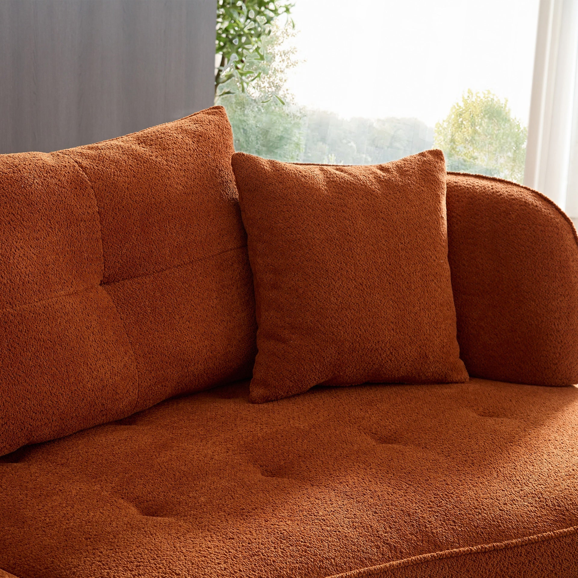 WKS7O Orange modular sofa, durable fabric, solid wood frame, high density sponge, seating for 4 people
