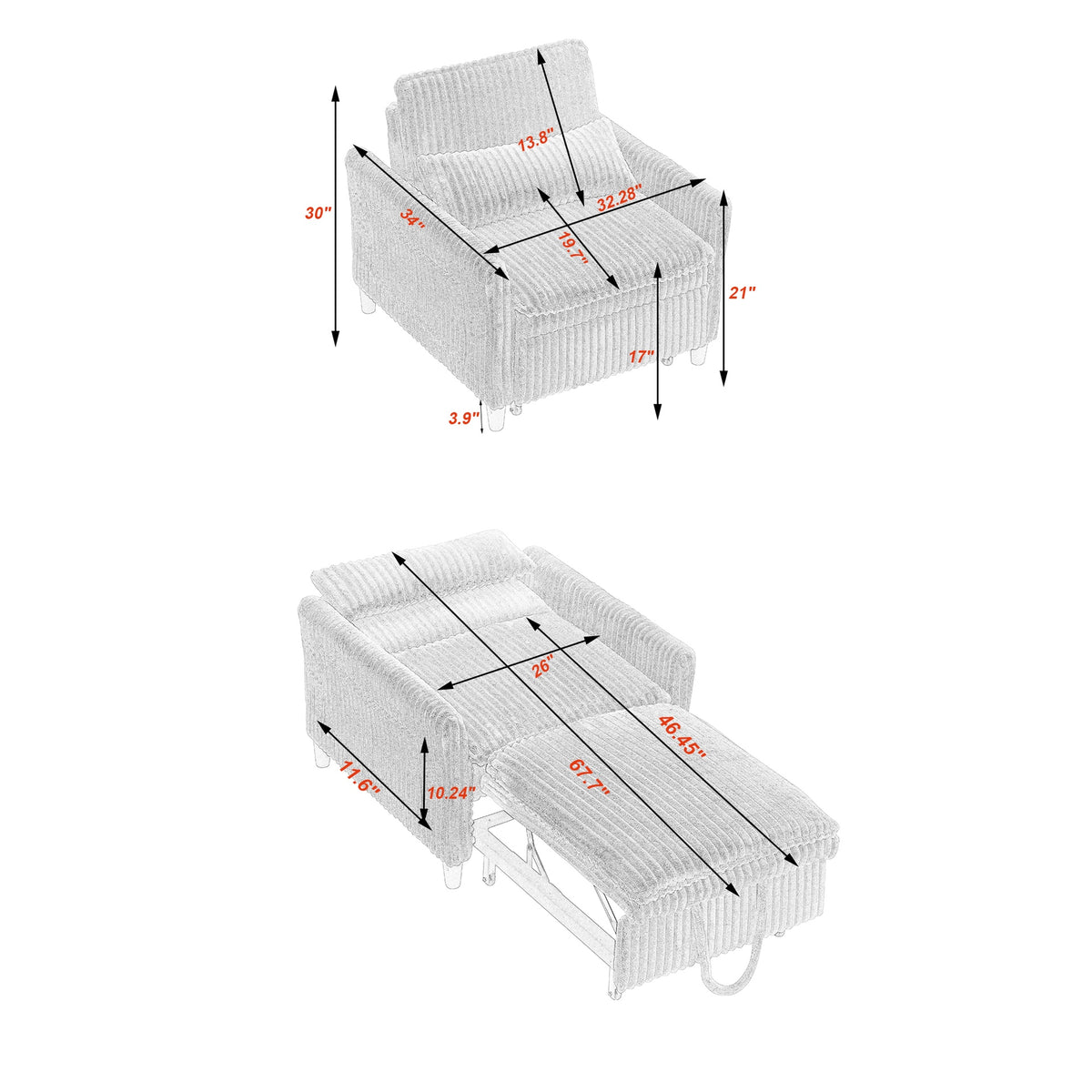 comfortable chair for Small apartment Bedroom space Balcony Small sofa bed Lazy Small sofa with a pillo