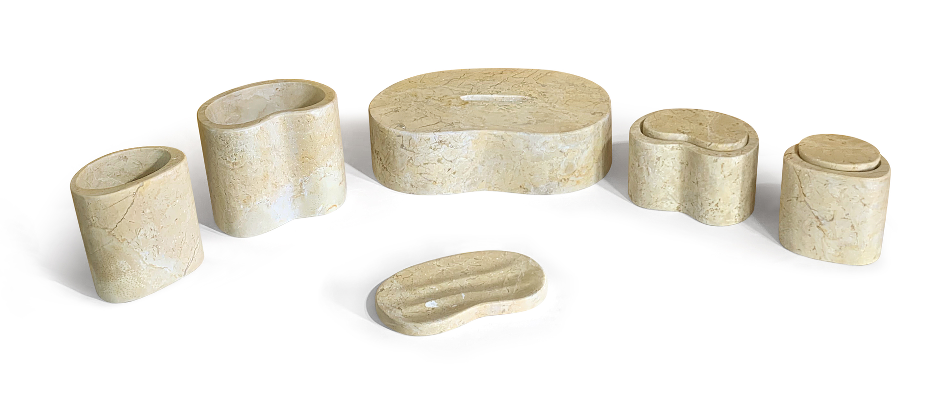 Gold Yellow Beige natural marble bathroom accessories set, natural stone, genuine marble, real marble