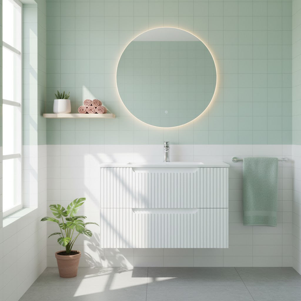 Goodyo 30 Floating Bathroom Vanity Cabinet Wall-Mounted Bathroom Vanity in White, Sink Basin Not Included