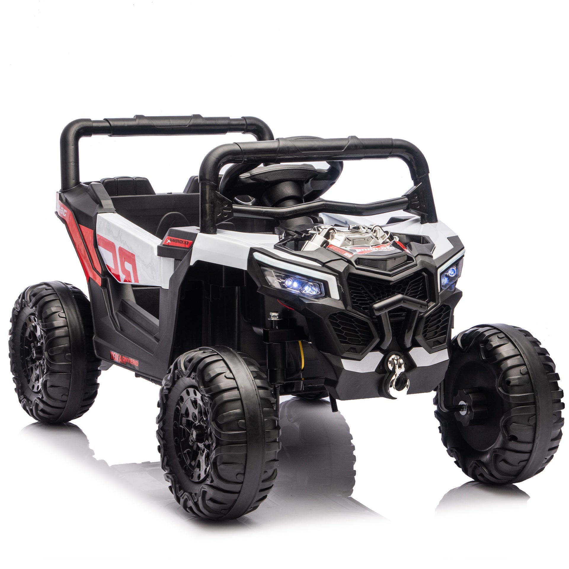 12V Kids Ride On Electric UTV W/2.4G Parents Control,Slow Start&Swing Function,Anti-Slip Wheels with Front Shock Absorbers,LED Lights,Built-in music player,Long-Lasting Battery,for Kids Aged 3-5