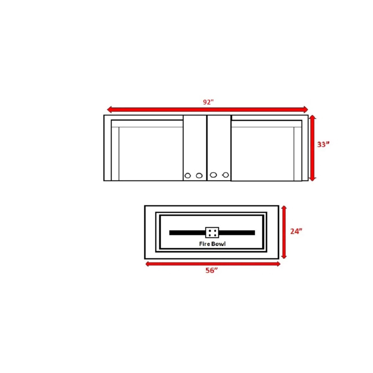 Pre-Built Outdoor Conversation Set for 2 with Cushions & Concrete Fire Table