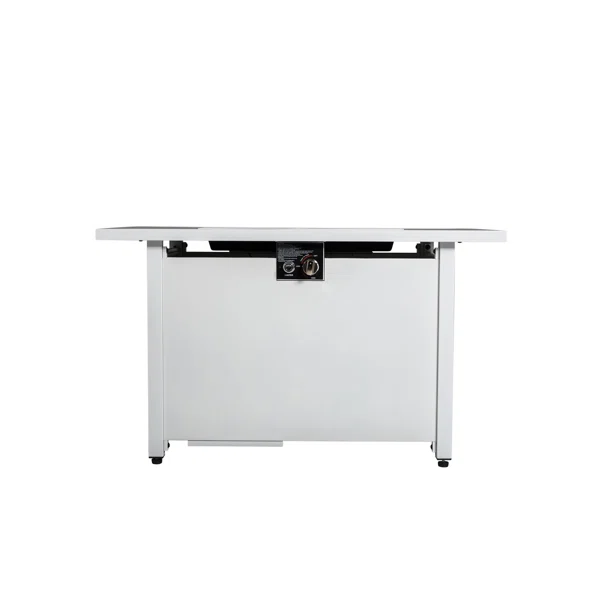 43" Rectangular Fire Pit with Smoked Glass and Metal Frame