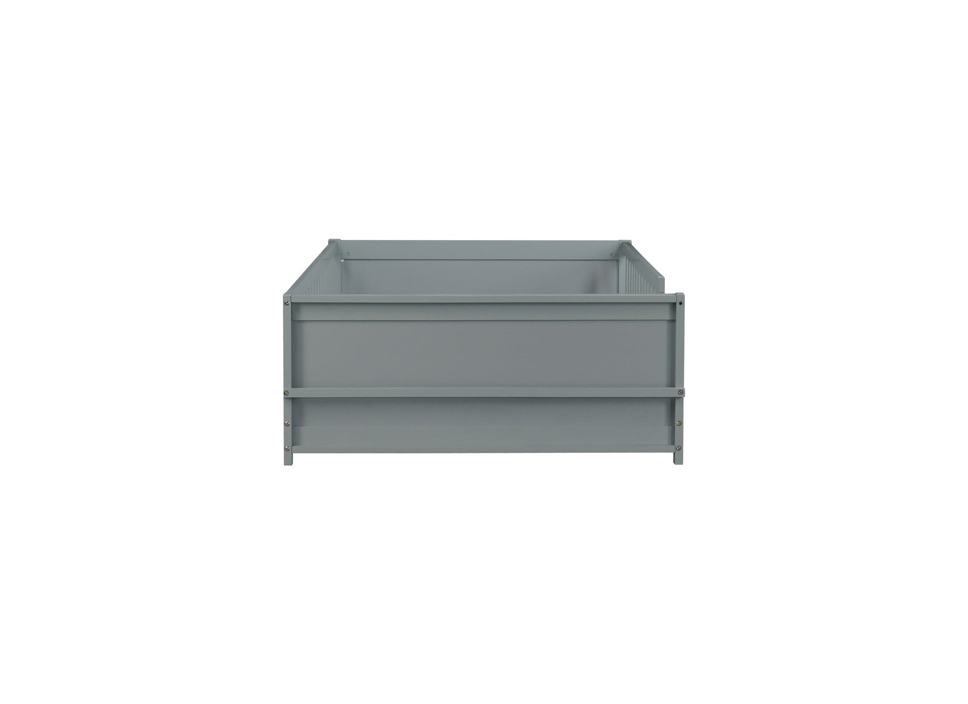 Twin size Floor Platform Bed with Built-in Book Rack,Grey(Old Sku:W504P143306)