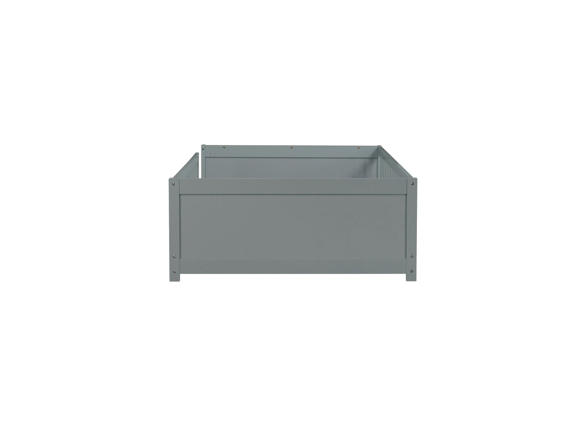 Twin size Floor Platform Bed with Built-in Book Rack,Grey(Old Sku:W504P143306)